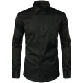 Men's full sleeve Cotton Formal Black Shirt.