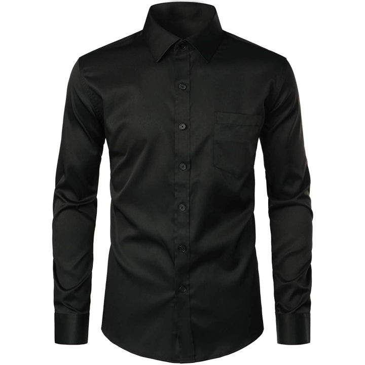 Men's%20full%20sleeve%20Cotton%20Formal%20Black%20Shirt%20-%20Image%203