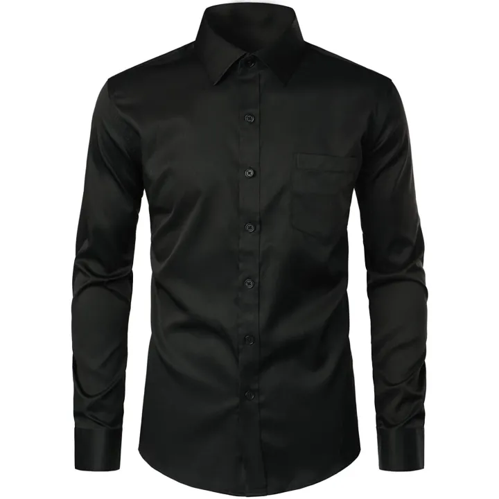 Men's%20full%20sleeve%20Cotton%20Formal%20Black%20Shirt%20-%20Image%203