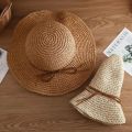 Beach Hats Adults Female Sunscreen Cap Simple Women Straw Hats Summer Sun Hats for Women Lady Folding Bow Travel Caps Female.