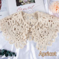 Shawl O-Neck Doll False Collar Shirt Women Hollow Crochet Lace Detachable Collar. 