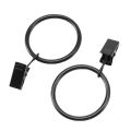 108 Pack Rings Curtain Clips Strong Metal Decorative Drapery Window Curtain Ring with Clip Black. 