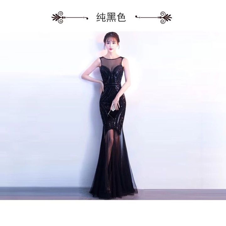 Evening%20Gown%20Women's%20Banquet%20High-End%20Generous%20Long%20Temperament%20Gorgeous%20Host%20Socialite%20Dress%20Fishtail%20-%20Image%205