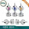 1 Pair (2 Pis) CP Polished Crystal Minar Curtain Pipe Cover Pipe Cap For 1 Inch Pipe Curtain Decor Minar. 