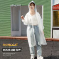 26N long full-body windbreaker raincoat raincoat men's and women's rainwear rainproof transparent thickened portable disposable children adults. 