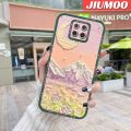 JIUMOO Case For Redmi Note 9 Pro Case Oil Painting Beauty Moon Thin Shockproof Square Edge Silicone Casing Full Lens Cover Camera Protect Cases Softcase. 