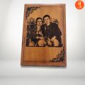 Wooden Engraved Frame plaque with customized picture and text Customized. 
