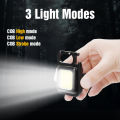 Mini LED light Work Light Portable Pocket Flas-hlight Keychains USB Rechargeable Small Light Corkscrew Waterproof Camping Lantern Magnet Design Fishing Emergency Lamp 3 Mode. 