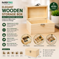 Elegant Wooden Storage Box Multi Compartment Organizer for Office Home & Stationery Storage.