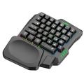 HXSJ Keyboard One-handed Wired Numbric Keyboard for Laptop Computer Luminous Ergonomics Gaming Keyboard Hand Rest. 