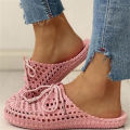 Summer Slippers Shoes Woman Closed Toe Breathable Flip Flops Women Hollow Out Lace Up Outdoor Slides Women Flat.