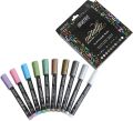 BRUSTRO Metallic Brush Pens Set of 10 Colors with Soft Brush Tip for Calligraphy Hand Lettering Colouring Scrapbooking and Card Making.