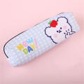 material Cartoon pen bag Portable Large size Cartoon design Cute bear stationery box Zipper closure Creative zipper pencil bag for School supplies Office organization Students Stationery storage Gift. 