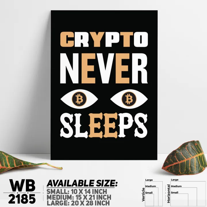 Crypto Neverl Sleeps - Motivational Wall Canvas Home Decoration Wall Canvas Art Decoration - WB2185 - DDecorator - Minimalistic Sophistication