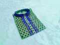 Pakiza print eid special cotton febric semilong panjabi. 