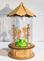 Wooden Cute Couple Decorative Showpiece Lightinig System. 