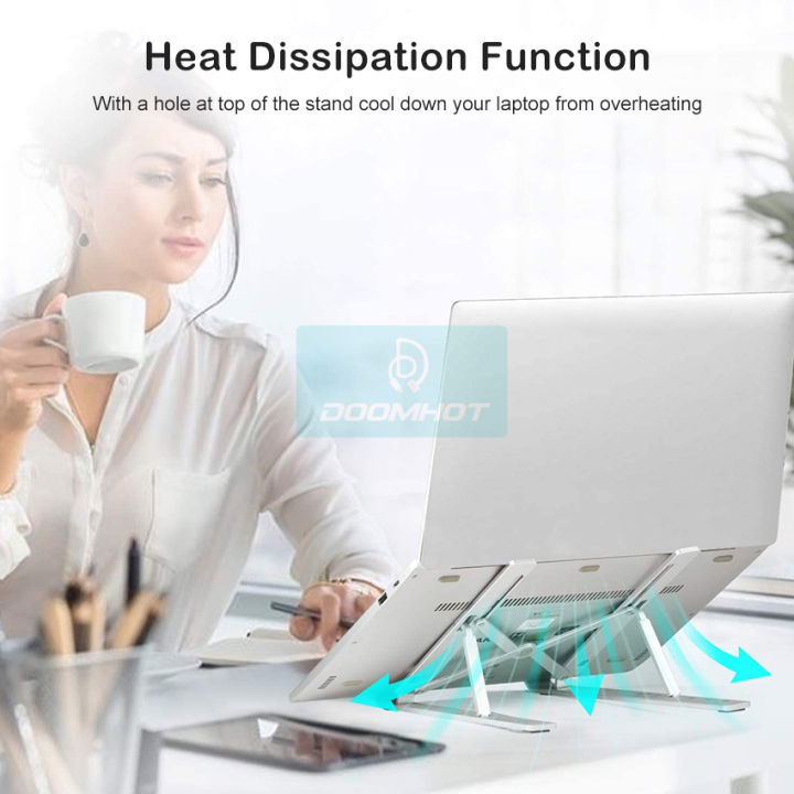 DoomHot%20Lap-top%20Stands%20Foldable%20Aluminium%20Lap-tops%20Stand%20Portable%206-Level%20Height%20Adjustable%20Holder%20Notebook%20Stand%20Air%20Flow%20Cooling%20Ergonomic%20Design%20Stands%20for%2010%20-15.6%20Inch%20PC%20Computer%20Accessories%20-%20Image%204