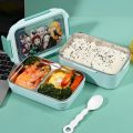 Demon Slayer Stainless Steel Bento Box Microwave Safe Thermal Insulated Food Container Lunch Box For Kids School Children Picnic.