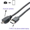 TYPE C OTG CABLE FOR Sony Alpha DSLR-A700 A200 A350 A900 S650 S700 S750 S780 camera to phone edit picture video. 