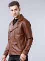 Pantoneclo Premium Quality Casual & Stylish PU Leather Men’s Biker Jacket. 