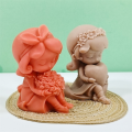 3D Design Candle Mold Decorative Gypsum Casting Heart-shape Girl Silicone Mold Scented Candle Flower Girl Rose Candle Mould for Gift Making Home Decor Craft Enthusiasts Romantic Setting Valentine's.