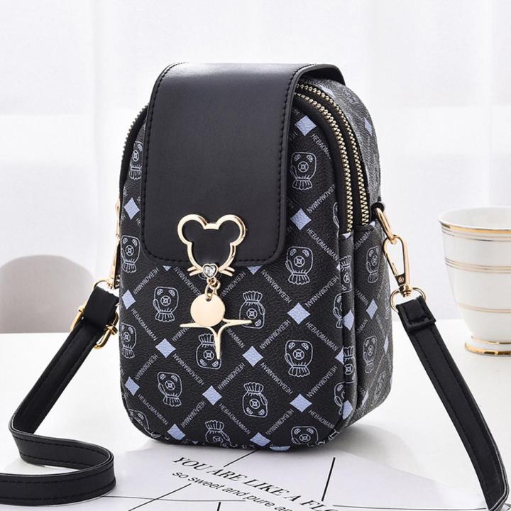 IELGY fashion printing mobile phone bag women korean style mini crossbody