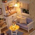 Doll House DIY Furniture Dust Cover 3D Wooden Mini Dollhouse Toy for Kids. 