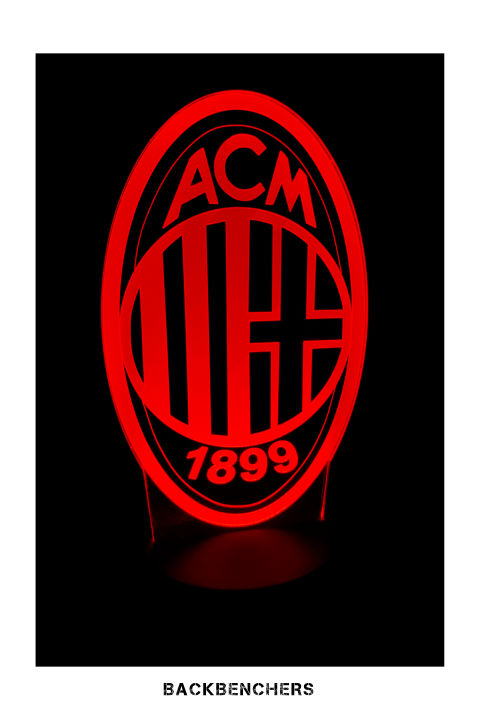 AC Milan Football 3D Club lamps 7 Color Automatically color changing mode With touch button switch