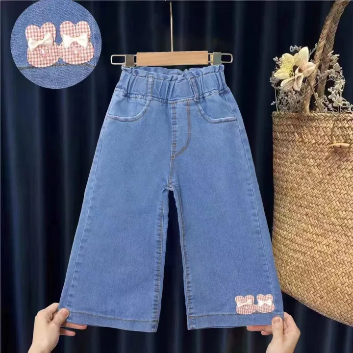 Girls'%20summer%20denim%20wide-leg%20pants%20for%20little%20girls%202024%20new%20trendy%20cropped%20pants%20stretch%20foreign%20style%20children's%20pants%20-%20Image%207