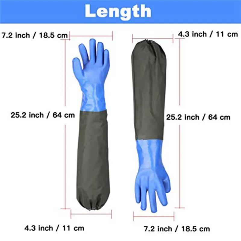 Long Rubber Gloves Long Waterproof Gloves and Heavy Duty Waterproof Gloves  for Harmful and Acid Work