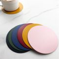 1pcs Waterproof Pu Leather Coaster Heat Resistant Round Cup Coaster Cup Mat Tableware Mat Bowl Placemat Home Tableware Decor. 