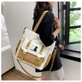 College style big bag women's bag student large capacity class commuting shoulder bag make-up school bag casual crossbody bag men.