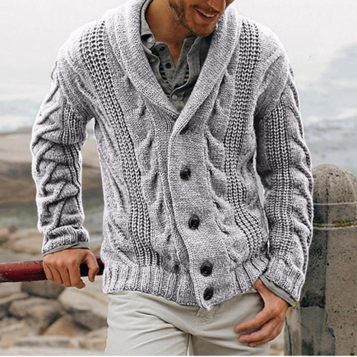 Versatile%20Men's%20cardigan%20Fashionable%20Thick%20Cozy%20Shawl%20collar%20sweater%20Warm%20Soft%20Button%20down%20coat%20for%20Casual%20wear%20Fall/winter%20fashion%20Office%20attire%20Outdoor%20activities%20Gift%20for%20men%20Men%20-%20Image%206
