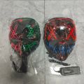 Dual color luminous mask LED party horror mask nightclub ghost face luminous mask. 