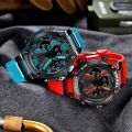 SMAEL Brand 8087 For Men's Digtal Quartz Watches 50m Waterproof Dual Display LED Back Light Watch.