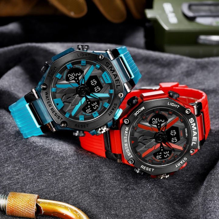 SMAEL%20Brand%208087%20For%20Men's%20Digtal%20Quartz%20Watches%2050m%20Waterproof%20Dual%20Display%20LED%20Back%20Light%20Watch%20-%20Image%202