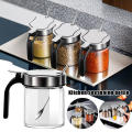 Airtight Glass Seasoning Jar Handy spoon included Transparent lid Food-grade material Sugar Bowl glass Spill-proof Salt. 