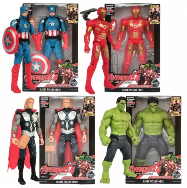 Plastic Hulk Man iron Man Captain America Thor Figure - Green and Black