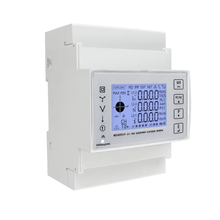 TAC4321CT Three Phase Din Rail WiFi Tuya Mutil-Function Energy Meter ...