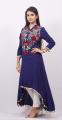 Cotton Stylish Kurti for Women - Navy Blue. 