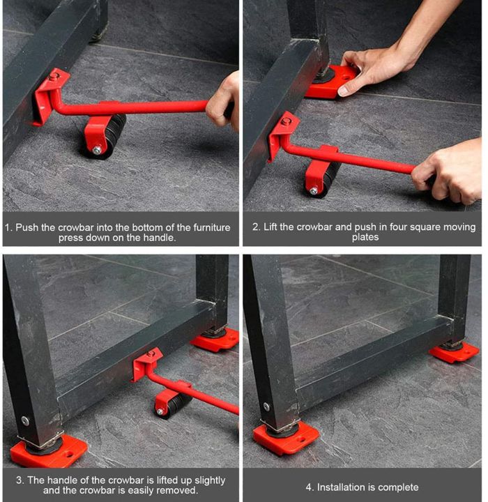 Furniture Moving Tool Heavy Object Mover Washing Machine Refrigerator Freezer Mover Wheel 300Kg Load - Multicolor