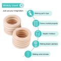 25 Pcs Natural Wood Rings 70mm Unfinished Macrame Wooden Ring Wood Circles for DIY Craft Ring Pendant Jewelry Making.