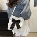 Fashion Large Capacity Bow Handbag Korean Style Shoulder Bags Shopping Bag Casual Tote Bags Reusable Canvas Bag.