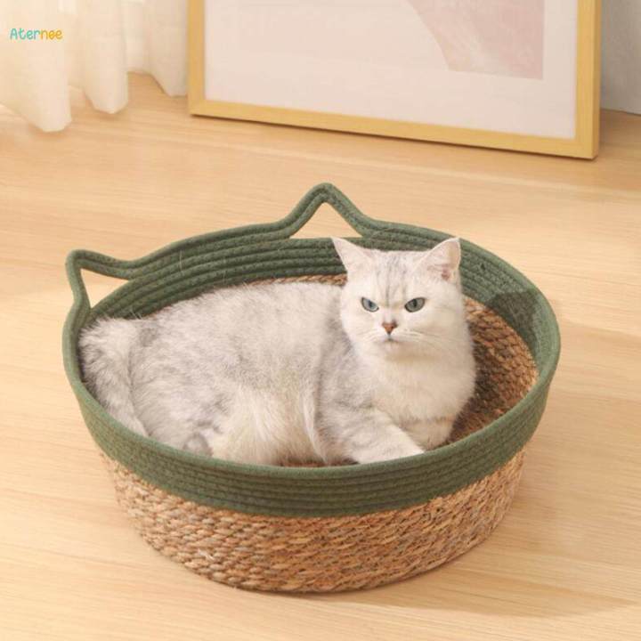 Cat%20Bed%20Basket%20Cool%20Cat%20Scratcher%20Durable%20Weaving%20Pet%20Cat%20Bed%20for%20Cats%20Puppy%20green%2045cmx15cm%20-%20Image%202