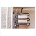 5 layers S Shape MultiFunctional Clothes Hangers Pants Storage Hangers Cloth Rack Multilayer Storage Cloth Hanger 1PC - Hanger.