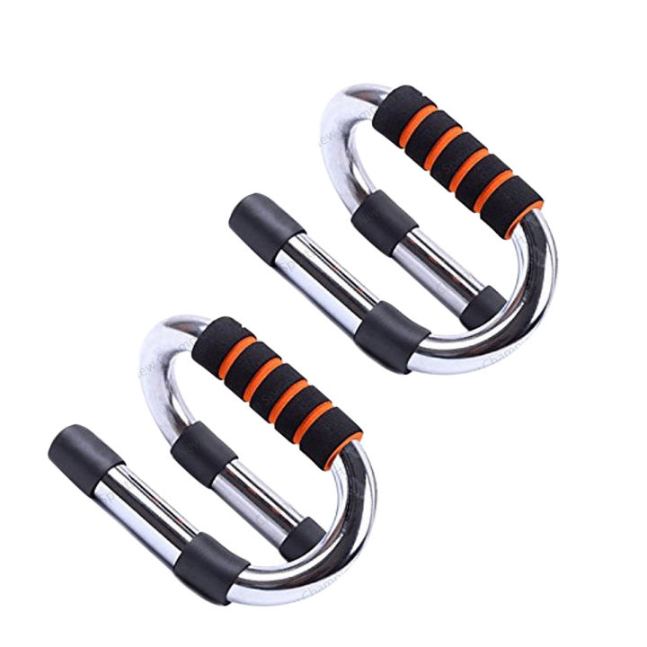 Fitness Push up Bar Stands Pushup Chest Bar Strong Chrome Steel Pushup Stands with Comfortable Foam Grip and Non-Slip Bars