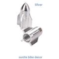 2PCS Styling Rocket design Air Port Cover Tire Rim Valve Wheel Stem Cap or bulet for Motorcycle Bicycle. Wheel Tire Valve Cap. Silver. 