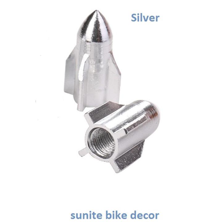 2PCS Styling Rocket design Air Port Cover Tire Rim Valve Wheel Stem Cap or bulet for Motorcycle Bicycle. Wheel Tire Valve Cap. Silver