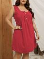 Ladies Sleeveless Button Front Dress for Women – Comfortable & Stylish. 