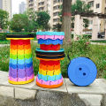 Outdoor Rainbow Retractable Stool Lightweight StorageinsHigh-Profile Figure Folding Stool Plastic Rainbow Stool Park. 